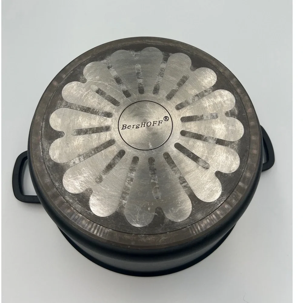 BergHOFF Black Speckled Nonstick Stockpot Dutch Oven with‎ Glass Lid 4.4qt 10in